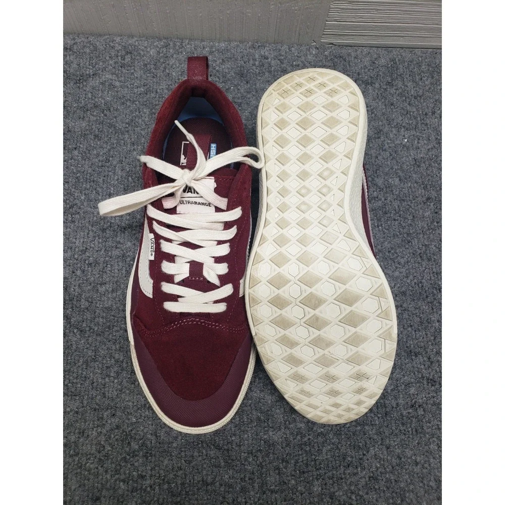 Vans Women Sneaker Shoe 10.5 Burgundy Suede UltraRange EXO SE Lace Up Low Top